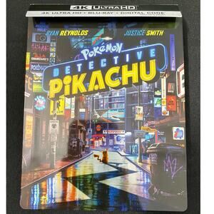Detective Pikachu 4k Ultra HD, Blu-Ray, & Digital Exclusive Steelbook & Card